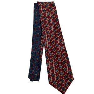 Tommy Hilfiger Mens Necktie Tie Forest Green Red Flags Stars Striped